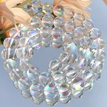 AAA Prozirne Bijele Austrijski Kristalne Perle Cijele Лабрадорит Sjajne Perle Od Lunarne Kamena Za Izradu Nakita Diy Narukvica 6 8 10 12 mm