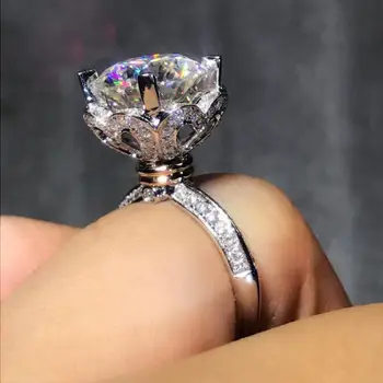HOYON 2022 S925 srebro prsten s imitacija dijamanata za žene, luksuzna model, buket u obliku srca, prijedlog, nakit