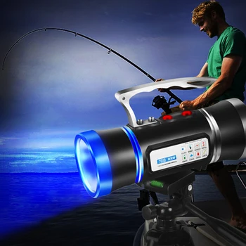 Plava Bijelo Svjetlo Prijenosni Led Svjetiljka za Ribolov s Udarcem dugog dometa Vanjski Svjetlo Hanheld Spotlight Punjenje Telefona