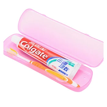 Kupaonski pribor Prijenosni vanjski putni kutija za čuvanje četkice za zube i pasta za zube samo prazan Transparentno karamela boju