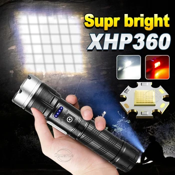Nedavno led Svjetiljka XHP360 High power Flash USB Punjiva ručna Svjetiljka COB Scalable Taktička Lampa Kamp Vodootporan Fenjer