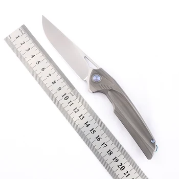 Ručka od legure titana kuglični ležaj M390 čelična oštrica peraja nož na sklapanje vanjski lovački nož EDC ručni alat