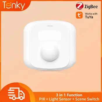 Tenky Tuya Zigbee 3 U 1 Mini Senzor Pokreta ljudskog Tijela PIR SA Senzorom uključivanje Funkcija scene Smart Life Osnovna sigurnost