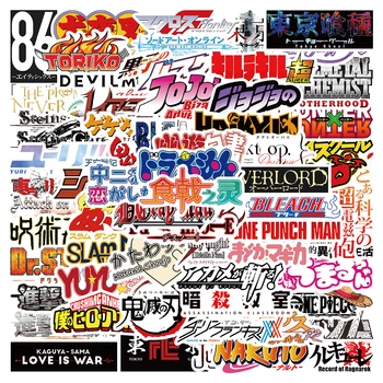 10/50 kom. Mix Anime Logotipi Naljepnice Demon Slayer Napad na Titans Naljepnice Laptop Skateboard Boca za Vodu Prtljaga Grafiti Naljepnice