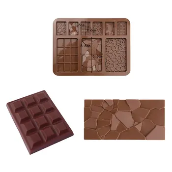 9 Šupljine Visoke Kvalitete Silikonska Forma Za Razgradnju Čokolade Tanjur DIY Silikonski Kalup Keks Вафельная Oblik Set Za Pečenje