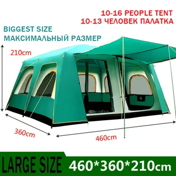 Vanjska Veliki Šator 460*360*210 Cm Veliki Party Za Kampiranje Kampovi Obiteljska Kabina Šator Za 5 8 10 Muškaraca 12 14 16 Osoba Visoke Sklonište