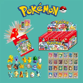 Figurica Pokémona Božić 24 torbe Advent Kalendar Slijepa Kutija Darove Kawai Pikachu Anime Figure S Razglednica Dječje Igračke Na Rođendan