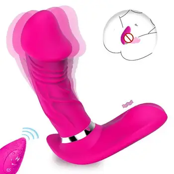 Ženski Dildo Gaćice Smart Wear Automatsko Uvlačenje Vibrator S Grijanom Bežično Upravljanje Seks-Igračke Vaginu I Klitoris Anal Maser