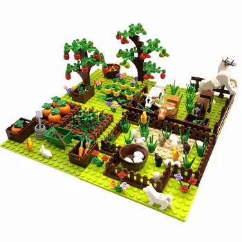 Farma Životinje, Drveće, Biljke Gradivni Blokovi za Djecu MOC Kompatibilne Klasične Cigle Igračke za Djecu Juguetes Bloques Osnovna Ploča