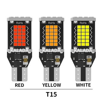 2X Najnoviji LED T15 W16W 921 912 Auto Lampa Canbus s Obrnutim Rasvjetom, Stražnji, Upozoravajuća Žaruljica za parkiranje, Rezervna Žarulja 12 v, Crveni, Bijeli, Žuti, 6000 Do