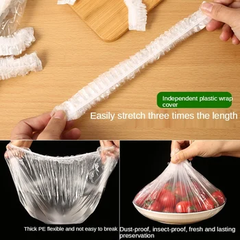 100 Paketića Za Skladištenje Hrane Plastični Jednokratni Paket Pakiranje Poklopac Posude Elastična Tanjur Kuhinja Svježe Pečat