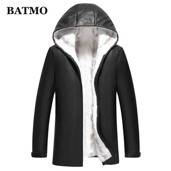 BATMO 2022 novi dolazak zimske muške jakne sa kapuljačom od prave ovčje, podstava od krzna mink, parkovi, kaput YP-LXA2156
