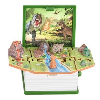 3D Dinosaur Knjiga Privjesak Sklopivi Knjiga Dječje Znanstvena Zagonetka Novo Pop-up Dinosauri Igračke Rođendan Darove Za Djecu