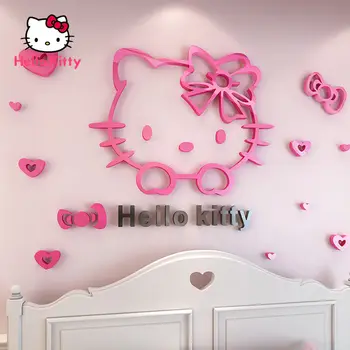 Hello Kitty i Uređenje Prostorija je Spavaća soba Stola Ukras Naljepnice Kreativni Crtani Slatka 3D Stereo Naljepnice Za Zid