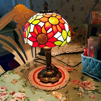 Tiffany lampe Led Mediteranska Vintage Kreativni Umjetnički Ručni Rad, Olovnog Stakla, Noćni Ormarić, noćno svjetlo