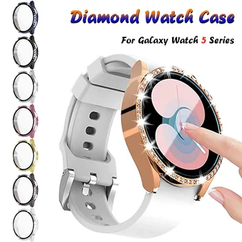 Diamond Torbica za Sata Samsung Watch 5 40 mm 44 mm sa Zaštitnim Branika od Kaljenog Stakla za Galaxy Watch 5 Pro Torbica za PC