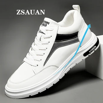 ZSAUAN/Men ' s Casual Cipele s liftom 6/8 cm, Koža Bijela Muška Luksuzna Cipele za Proširenje rast, gospodo Dizajn Tenisice s visokim Берцем