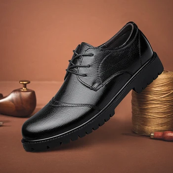 Muške cipele-oxfords, Modni luksuzne Marke Kožne Cipele Ručne izrade, Crne Večernje Haljine za Muškarce, Casual cipele, Zimske Tople Muške Cipele u ravnim cipelama