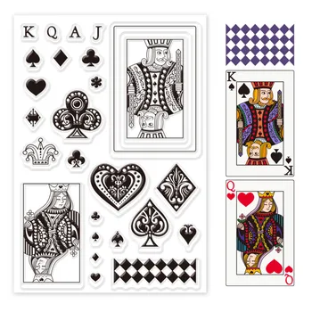 1 list Karte Poker Karakter Prozirne Pečati Srce Crown Silikon Prozirni Pečati Tisak, za Izradu Karata DIY Scrapbooking Foto