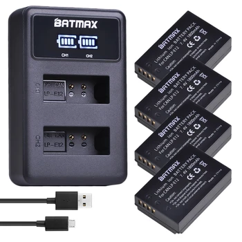 Batmax 1800 mah baterija LP-E12 LPE12 LPE12 LP E12 Baterija + LED Dual USB Punjač za DIGITALNI Slr fotoaparat Canon EOS 100D Kiss X7 Rebel SL1 EOS M10