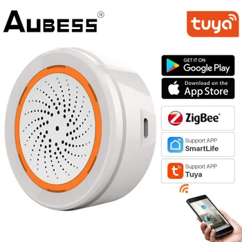 ZigBee Tuya Sirena Alarma 90 db Zvuk Svjetlo dom Protuprovalni Alarmni sustav Radi program SmartLife Zigbee Gateway