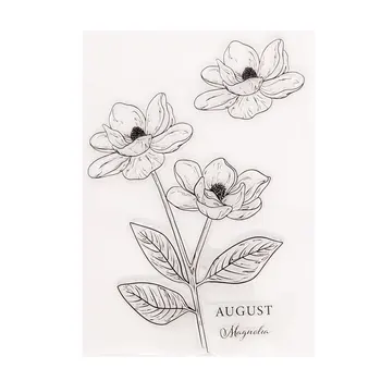 Cvijet Magnolije Prozirne Marke Lišće Prozirni Silikon Otisnut Pečat za DIY Scrapbooking foto Album Proizvodnja Razglednica Pribor za ručni rad