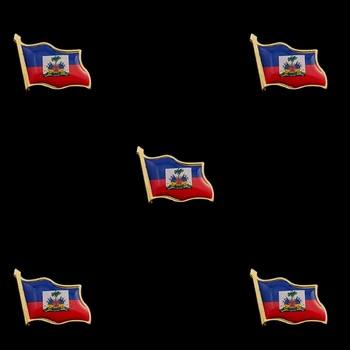 5PCS Zastava Haitija Rever Pin Veleprodaja Metalne Эмалевая Pin i Broševi Ikonu Ovratnik Igle