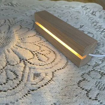 Drveni Led Žarulja Baza USB Kabel Prekidač za noćno svjetlo Led Noćna Lampa Baza Dugo DIY Drvena Žarulja Baza Držač Žarulje Art Ukras
