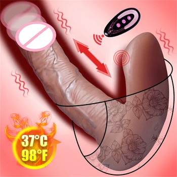 Push Dildo Vibrator G Spot Stimulator Klitorisa Realističan Penis Analni Čep Za Grijanje, Nosivi Analni Vibrator Seks Igračke Za Žene