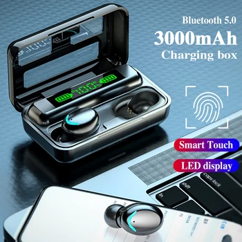 Originalne Slušalice F9 Fone Bluetooth 3000mAh Stalak za punjenje Kutija Bežične Slušalice 9D Stereo Sportske Slušalice s Mikrofonom Slušalice