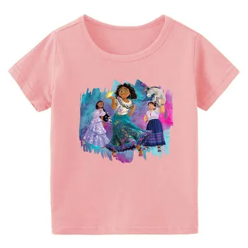 2022 Dječje majica Disney Encanto, t-shirt Mirabel Madrigal, t-Shirt s cartoonish po cijeloj površini, Harajuku Kawaii, na Vrhu s kratkim rukavima za djevojčice
