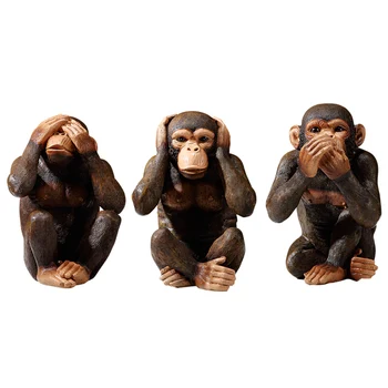 Ali tekstila Kreativna Životinje Orangutan Dekor Klasicni Kip Tri Mudra Majmuna Ne Vidim i Ne Slušam Ne Govorim Gorila Umjetnost Skulptura