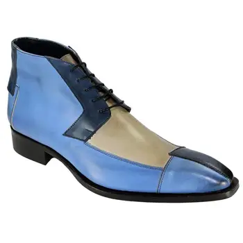 Čizme Mew Od Umjetne kože sa blokadom boje, klasične svakodnevne poslovne modni elegantne muške cipele čipka-up u britanskom stilu u retro stilu