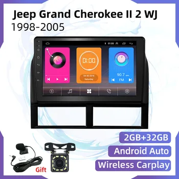 Авторадио za Jeep Grand Cherokee II 2 WJ 1998-2005 Android 2 Din Auto Radio Media Stereo Player GPS Glavna Jedinica Auto Carplay