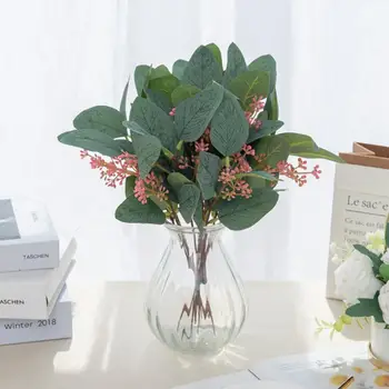 10 Kom. Umjetno Cvijeće, Svila, Lišće Eukaliptusa Prašnicima za ručni rad Božićne Dekoracije Vaze Home Vrt Vjenčanje Lažni Biljke