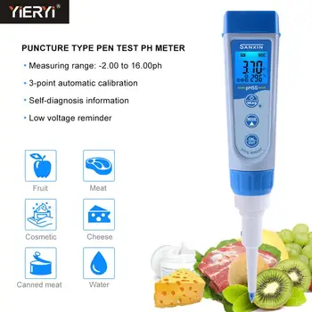 Yieryi pH5S Puknuti Pen Tester Raspon Ph:-2,00 ~ 16,00 pH Vodootporna Olovka Tip Digitalni Hrane za Sir i Voće
