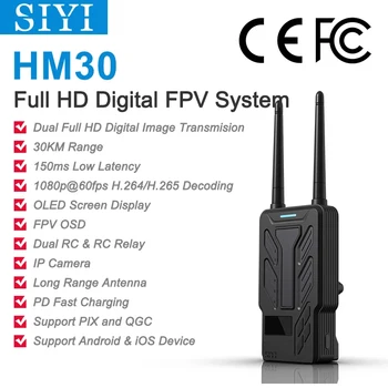 SIYI HM30 Udaljeni prijenos digitalne slike Full HD FPV Sustav 1080p 60 fps 150 ms SBUS PWM Telemetrija Mavlink OSD 30 KM CE FCC