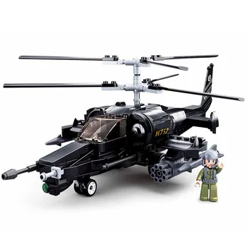 330 kom. Vojni KA-50 Naoružani Helikopter Model Cigle DIY Kreativna Izgradnja Građevinskih Blokova Seta Edukativne Igračke za Djecu