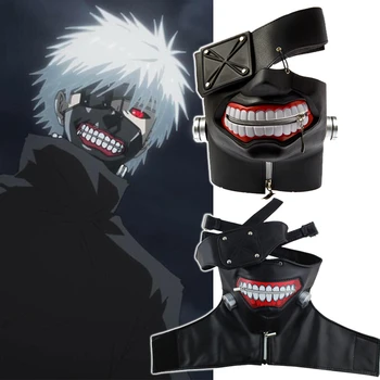 Tokyo anime Гуль Cosplay Maska Канеки Ken Odijelo Rekvizite Halloween Večer Crne Umjetne Maske na Munje Gumene Igračke za Odrasle COS Prop