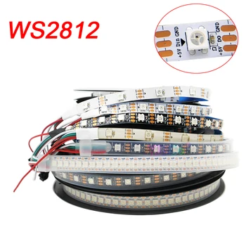 WS2812B Smart 5050 RGB Led traka 5 U 30/60/74/96/144 led/m WS2812 adresabilna IC piksel full color Fleksibilna svjetlosna traka IP30/65/67