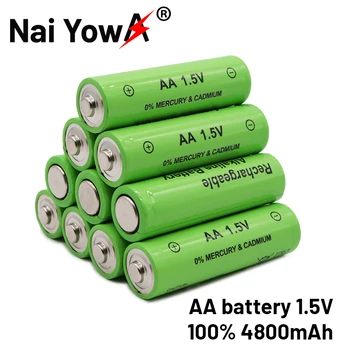 1-20 komada 1,5 v AA Baterija 4800 mah Punjiva baterija NI-MH punjive baterije 1,5 v AA Baterije za sat miša računala igračke i tako dalje + Besplatna dostava