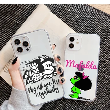 Argentina Quino Mafalda Klasične Slike S prikazima Torbica Za Telefon Transparentno Mekani Za iPhone 12 11 Pro Max X XS XR 8 7 6 6S Plus Mini