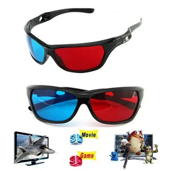 Univerzalne 3D Plastične naočale u crnom ivicom/Oculos/Red Blue Cyan Glass 3D Anaglyph 3D Movie Game DVD Vision/kino