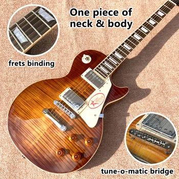 Električna gitara iz jednog komada fretboard i tela, uvez ладов, most Tune-o-Matic, kućište od punog mahagonija, radna ploča od javora Tobacco burst