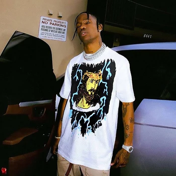Klasicni Isus-kralj, Zlatni Majice s Natpisom Kanye West, Ljetne Majice s okruglog izreza u stilu hip-hop, Prevelike Majice Kratkih Rukava, Muške i ženske Majice