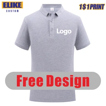 ELIKE Visokokvalitetna Polo Majica od čistog pamuka s individualnim Logotipom i po cijeloj površini, Majice s vezom, Ljetna muška i ženska Odjeća S-4XL
