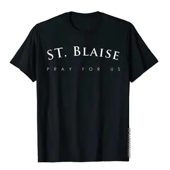 T-Shirt St. Blaise, Molite za Nas, Vjerski Dar Svetoga, Ljetne Majice, Zabavne majice i Majice, Pamučne Muške Vintage