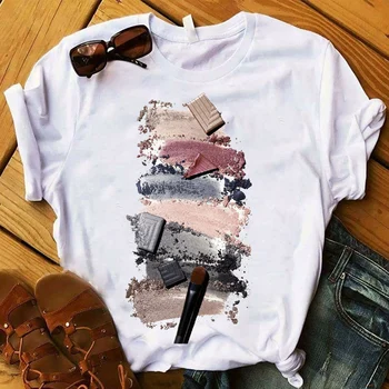 Ženska Ženska t-Shirt, Šminka, Majica SA 3D Ispis, Slobodna Ženska Majica Kratkih Rukava, Ženske Majice, Odjeću, Grafički t-shirt