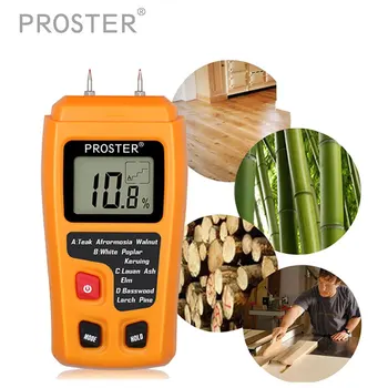 Proster Prijenosni Mjerač Vlage Za Drvo 0,5% Točnost Hygrometer Drva Gustoća Drveta Digitalni Električni Tester Kartona Mjerač