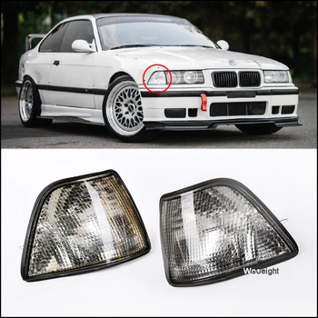 Wooeight 1x Lijeva/Desna Strana Prozirne Leće Auto Prednji Kut Žarulje Pokazivača Smjera Bočna Svjetla Za BMW E36 3-Series 4DR 1992-2000